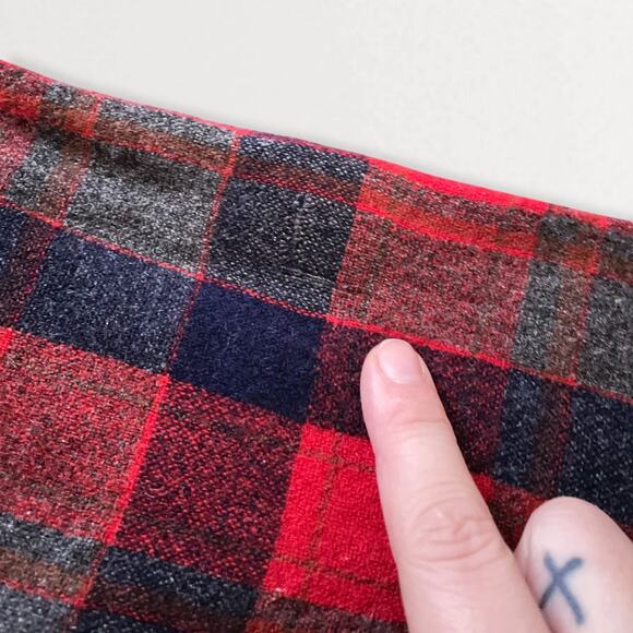 Vintage 100% Wool Shacket Flannel Shirt Grunge Cabincore Plaid Heritage L - Picture 9 of 9